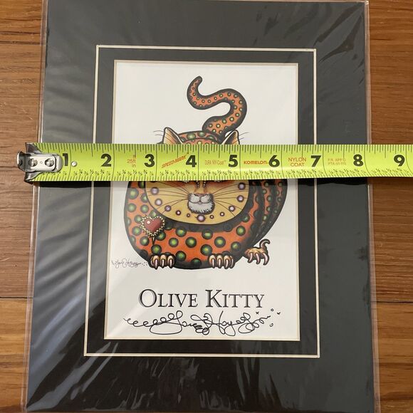 Olive Kitty Print Jamie Hayes New Orleans Cat Art Signed Matted - Picture 5 of 7